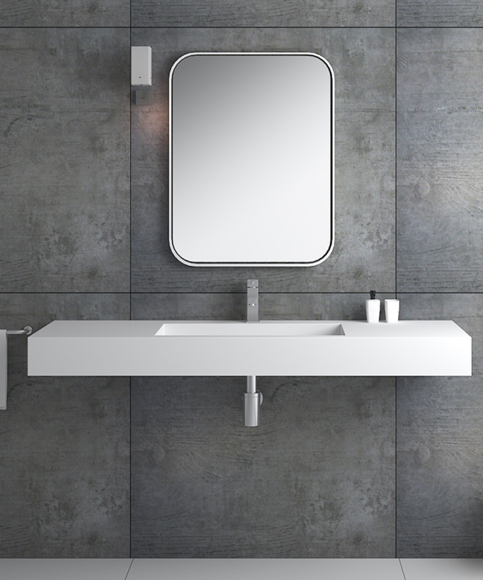 Lavabo rettangolare sospeso Blanc mat - Kamoto