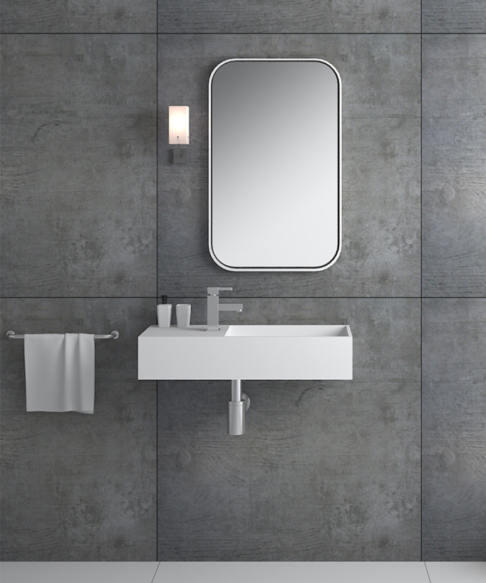 Lavabo rettangolare sospeso Bianco opaco - Kasaï