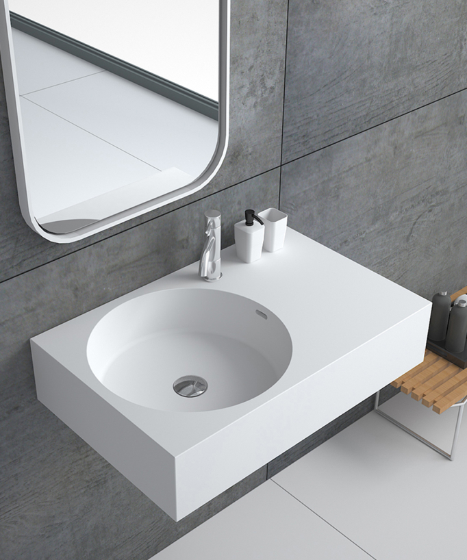 Lavabo rettangolare sospeso Bianco opaco - Lomami