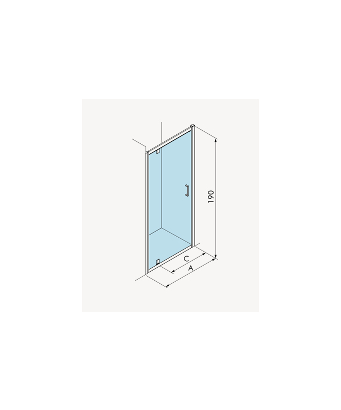 Paroi de douche frontale pivotante Bilbao 80cm - Porte Frontale pivotante