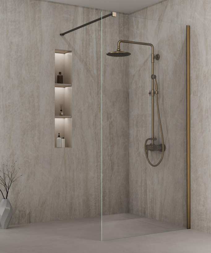 Colonna doccia in ottone antico con soffione da 20 cm - Roma