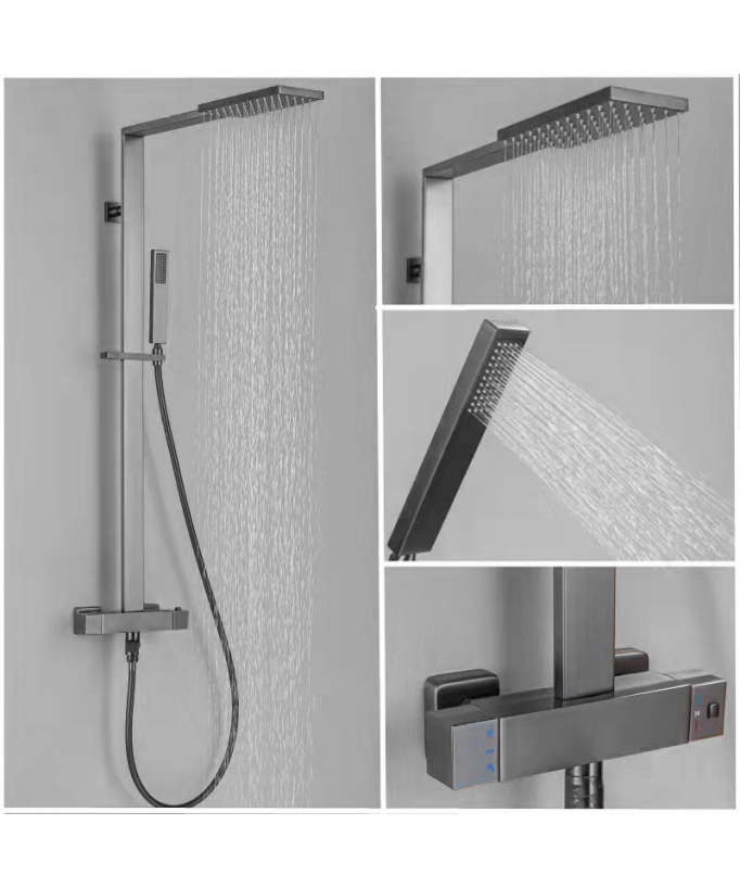 Colonna doccia termostatica moderna in metallo Gun - Sirius