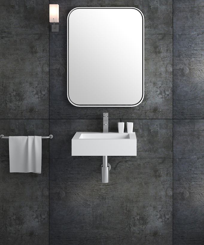 Lavabo sospeso quadrato Bianco opaco - Inongo
