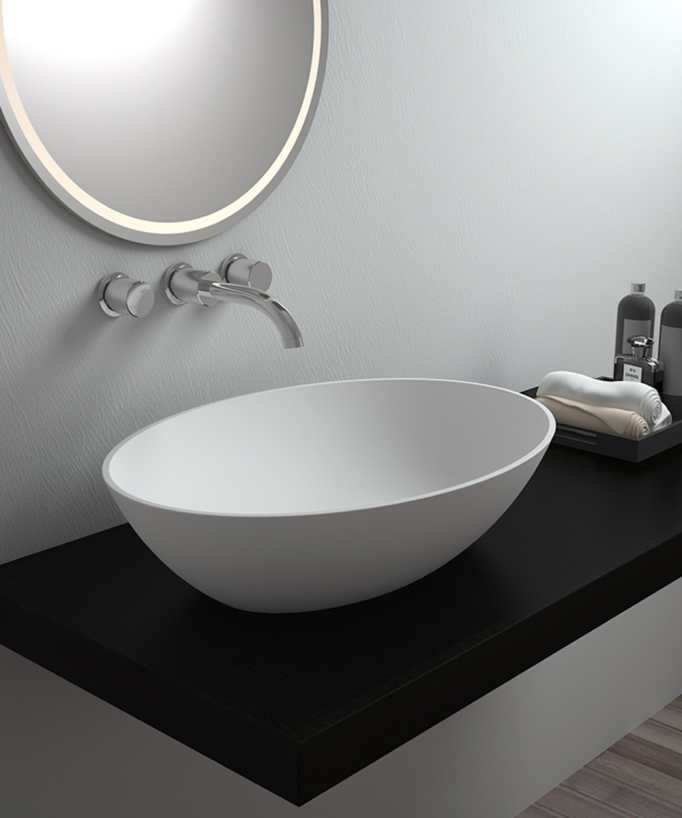 Lavabo ovale freestanding Blanc mat - Dolisie