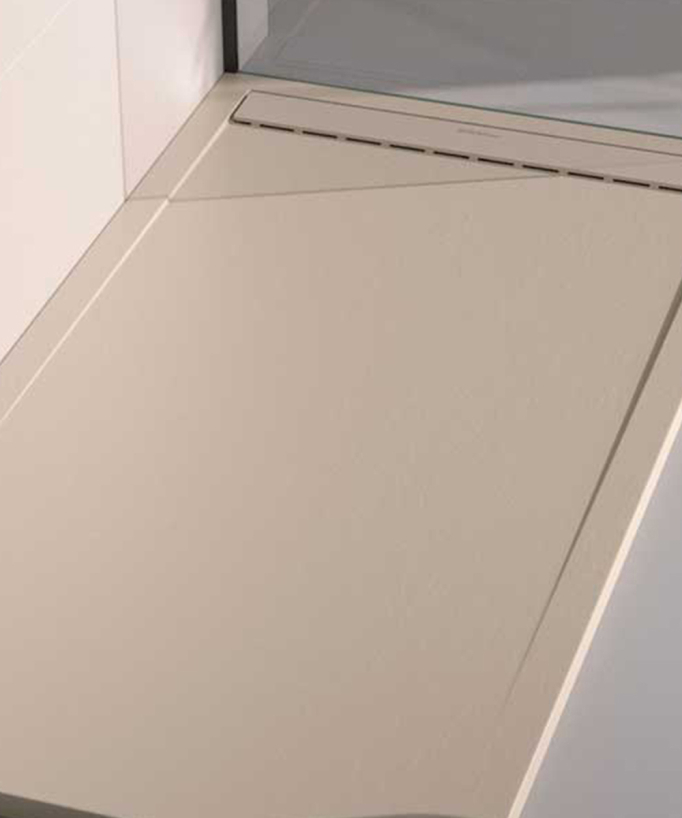 Piatto doccia Moka, finitura Liscia Stone SMART, griglia colorata