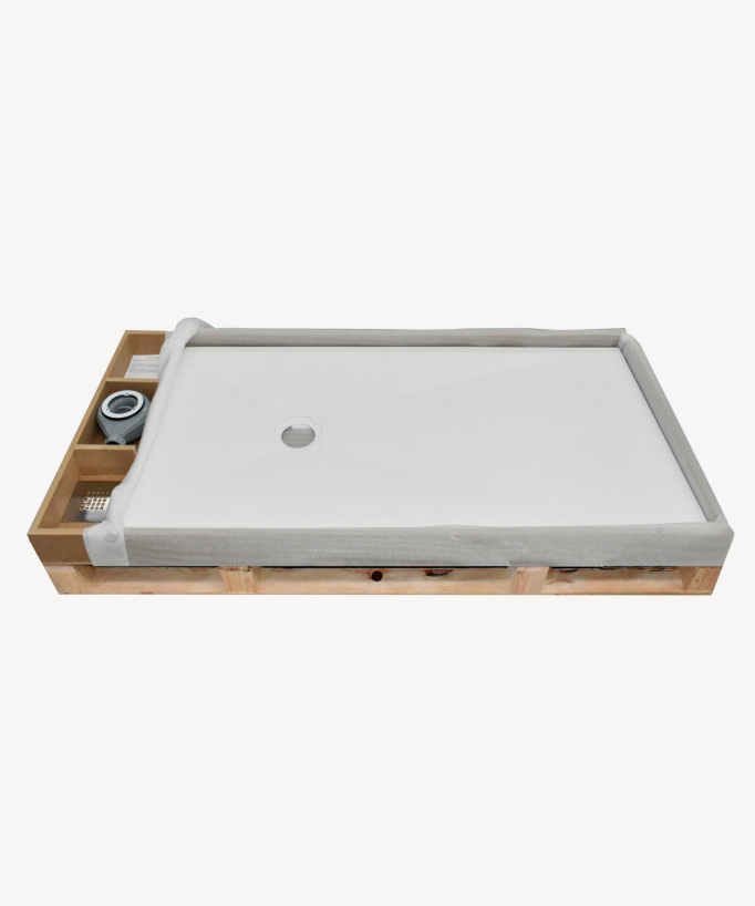 Piatto doccia Empereur marrone, finitura Liscia Stone 3D, griglia colorata
