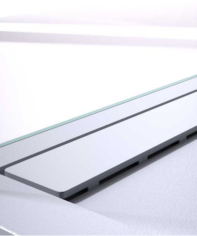Piatto doccia Grigio 7035, finitura Liscia Stone SMART, griglia colorata