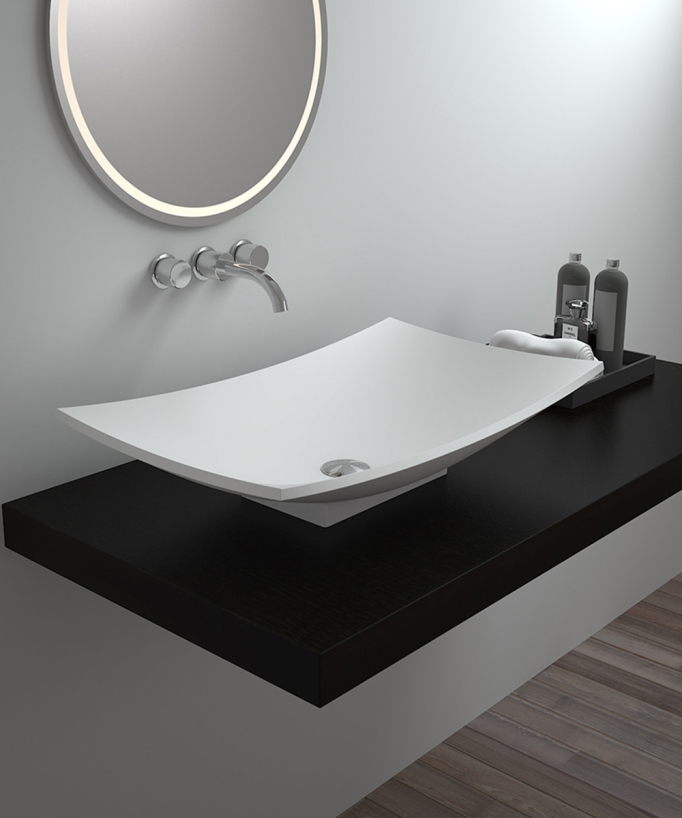 Lavandino rettangolare freestanding Blanc mat - Kamina