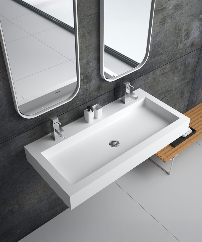 Lavabo rettangolare sospeso Bianco opaco - Buta