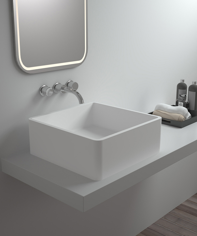 Lavabo a colonna quadrato Blanc mat - Kouilou