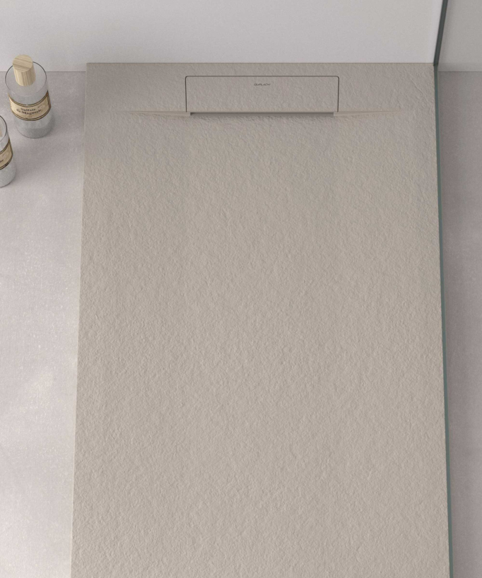 Receveur de douche Sable, texture Pierre Zeus, grille de couleur