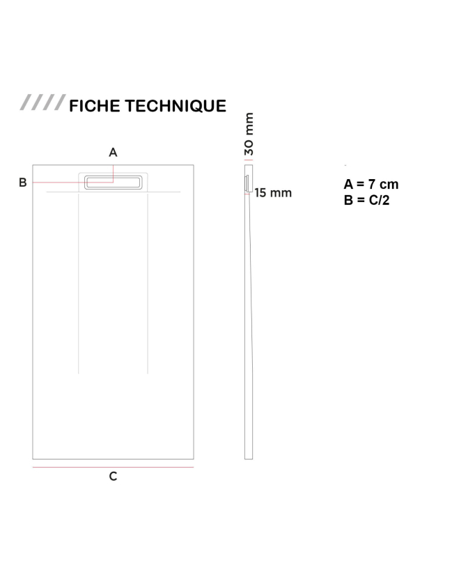Piatto doccia Antracite, texture Pietra Zeus, griglia colorata