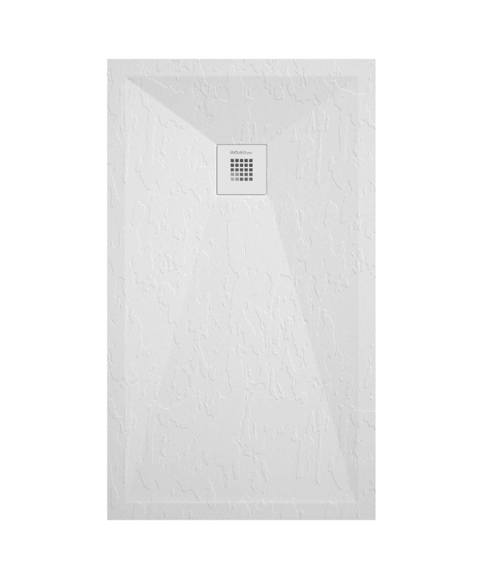 Receveur de douche Blanc finition ardoise Stone Plus, grille de couleur
