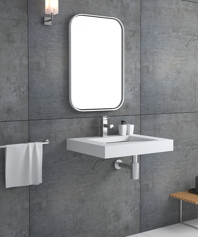 Lavabo rettangolare sospeso Bianco opaco - Kwilu