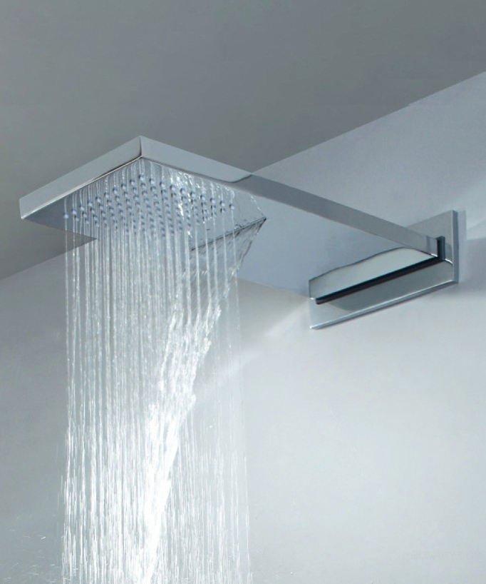 Set doccia termostatico con miscelatore e soffione con pioggia a cascata