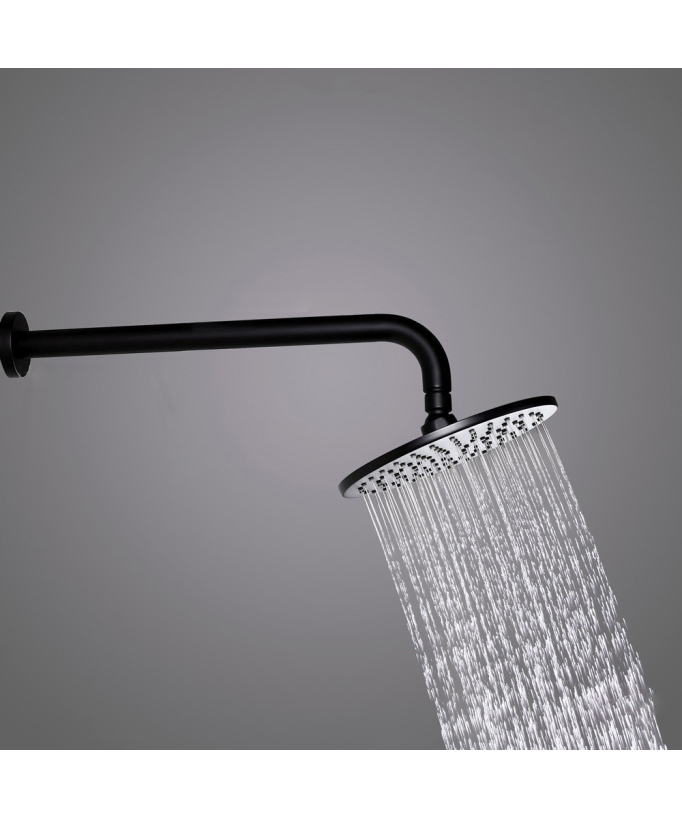Moderno set doccia a parete in ottone massiccio nero