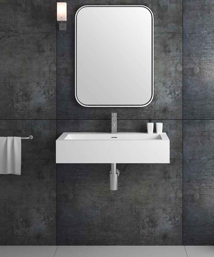 Lavabo rettangolare sospeso Blanc mat - Zongo