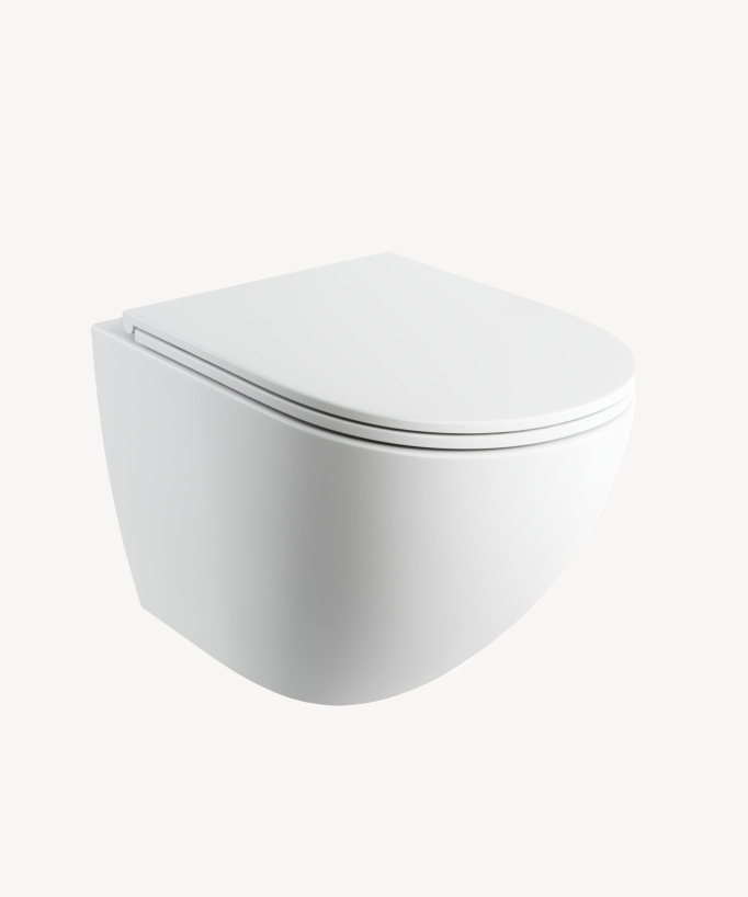 Wc suspendu avec abattant à fermeture progressive, couleur Blanc mat
