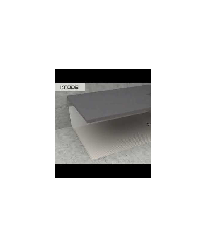 Piatto doccia Cendre, finitura Liscia Stone 3D, griglia colorata