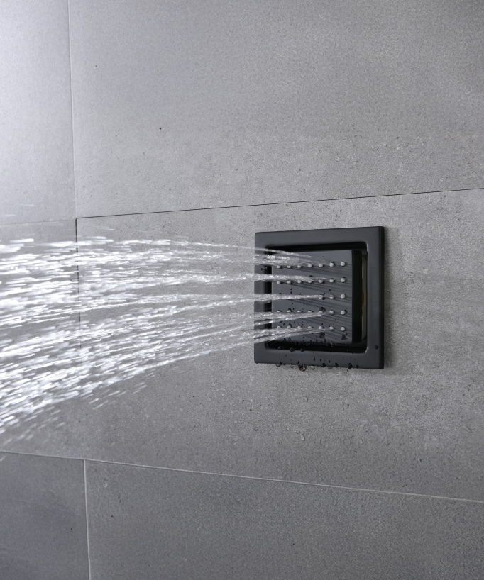 Pacchetto doccia termostatico con 3 getti a LED Nero - 900x300 mm