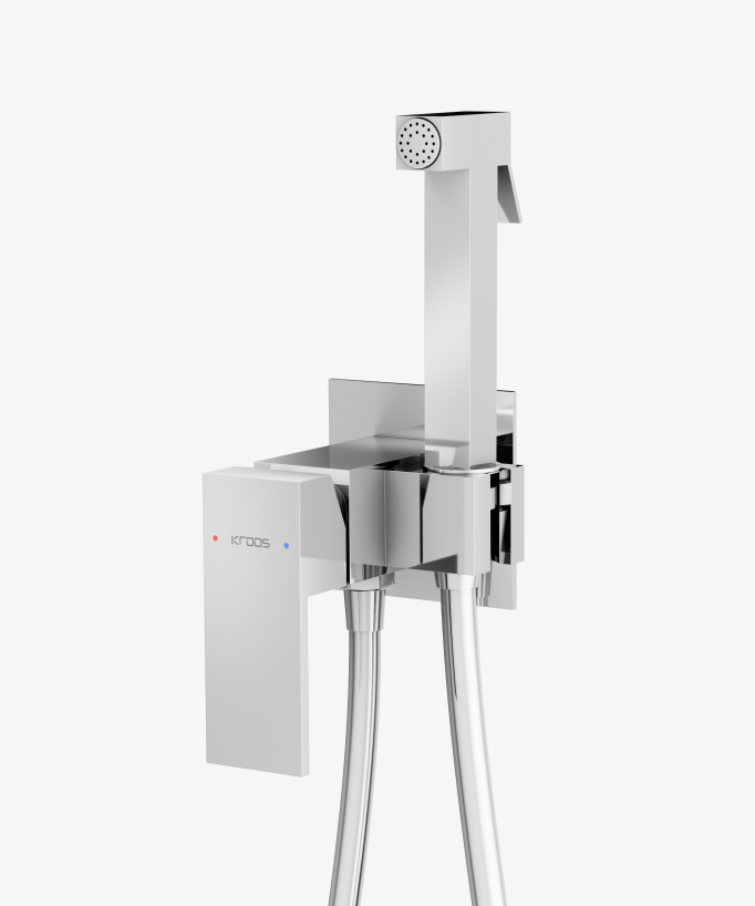 Miscelatore doccetta WC incasso quadrato Cromato - Sirius