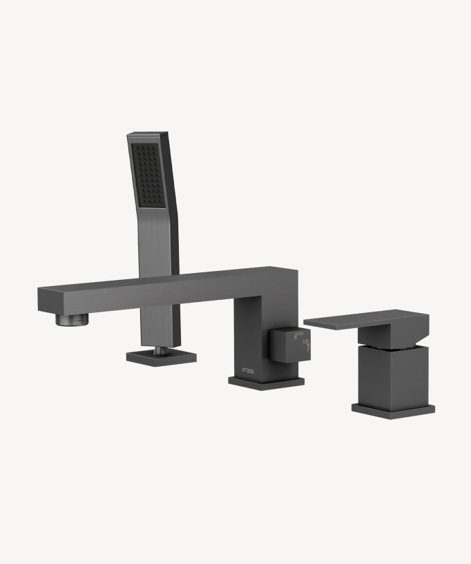 Miscelatore vasca-doccia 3 fori da appoggio gunmetal - Sirius - small