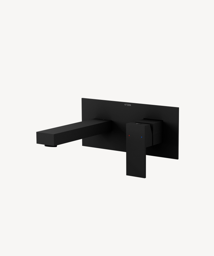 Miscelatore lavabo da incasso a parete nero - Sirius - small