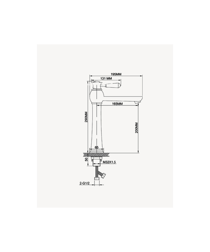 Rubinetto lavabo monocomando, finitura cromo