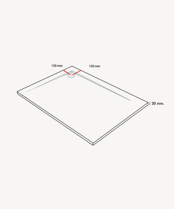 Piatto doccia Bianco, finitura Liscia Stone MIO, griglia colorata