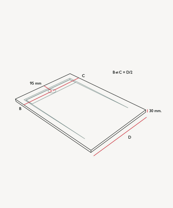Piatto doccia Bianco, finitura Liscia Stone CACH