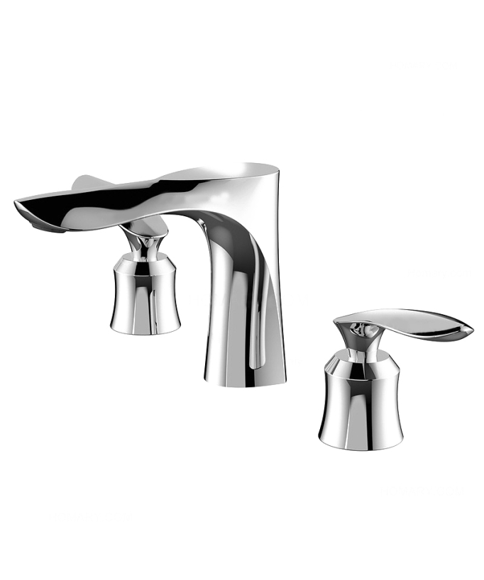 Miscelatore moderno in ottone massiccio cromato