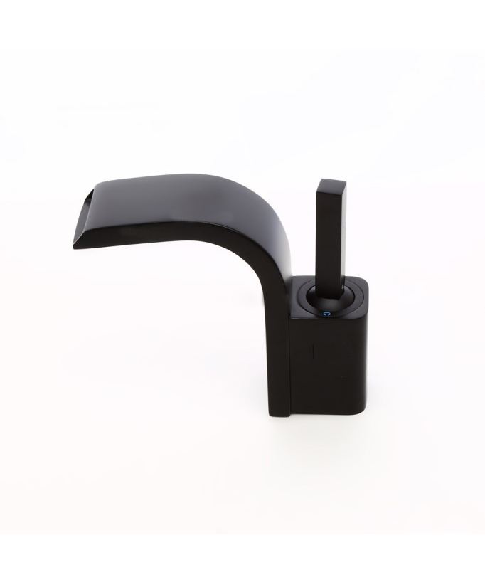 Miscelatore monocomando moderno per lavabo con maniglia in ottone massiccio Nero