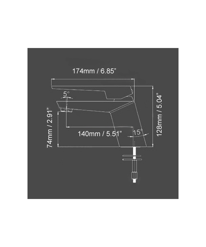 Robinet lavabo mitigeur contemporain en laiton solide 