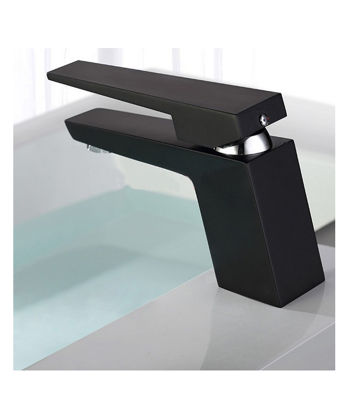 Robinet lavabo mitigeur contemporain en laiton solide 