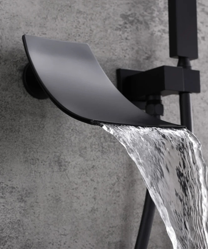 Rubinetto miscelatore per vasca-doccia da incasso Nero - Matera