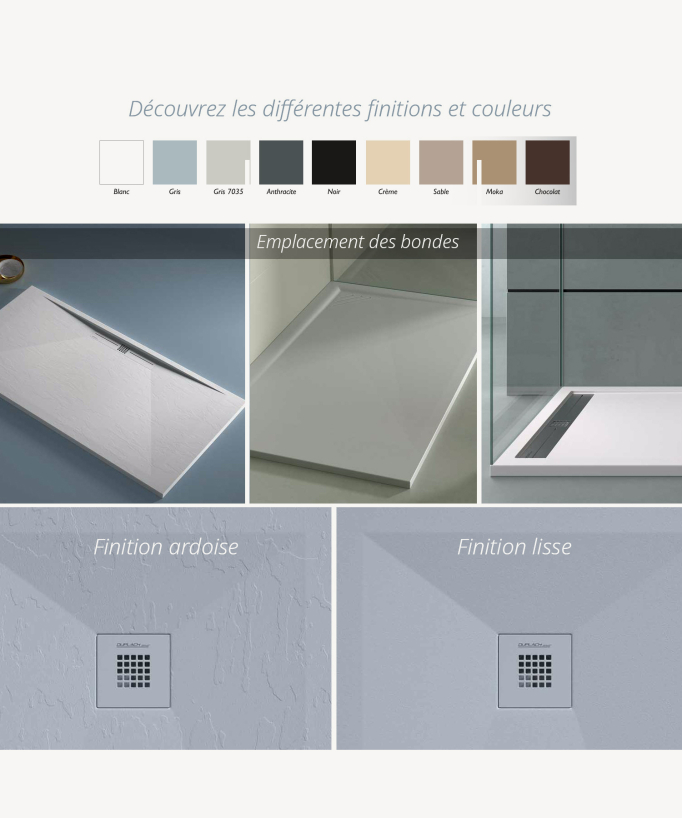 Piatto doccia moka effetto ardesia Stone Plus