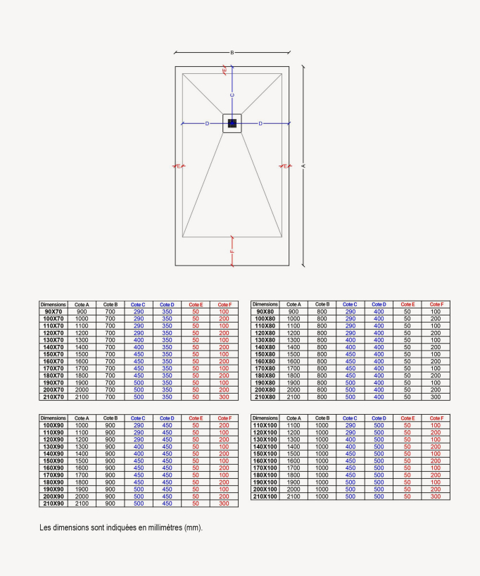 Piatto doccia BN Hydraulic, finitura Liscia Stone 3D, griglia colorata
