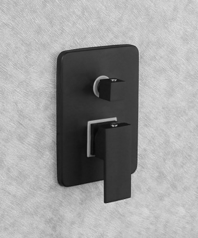 Soffione a soffitto e doccetta scorrevole in nero 250 mm