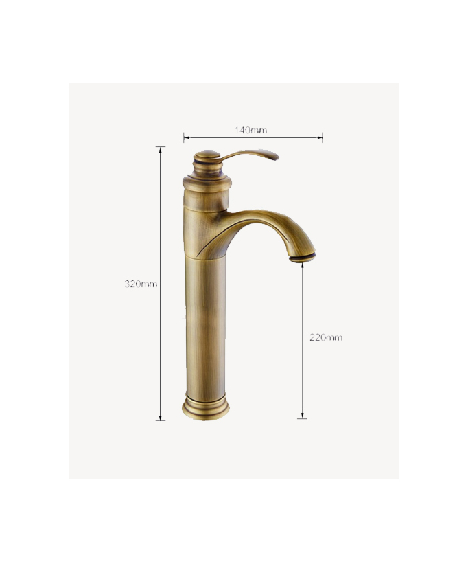 Rubinetto lavabo in ottone, stile classico