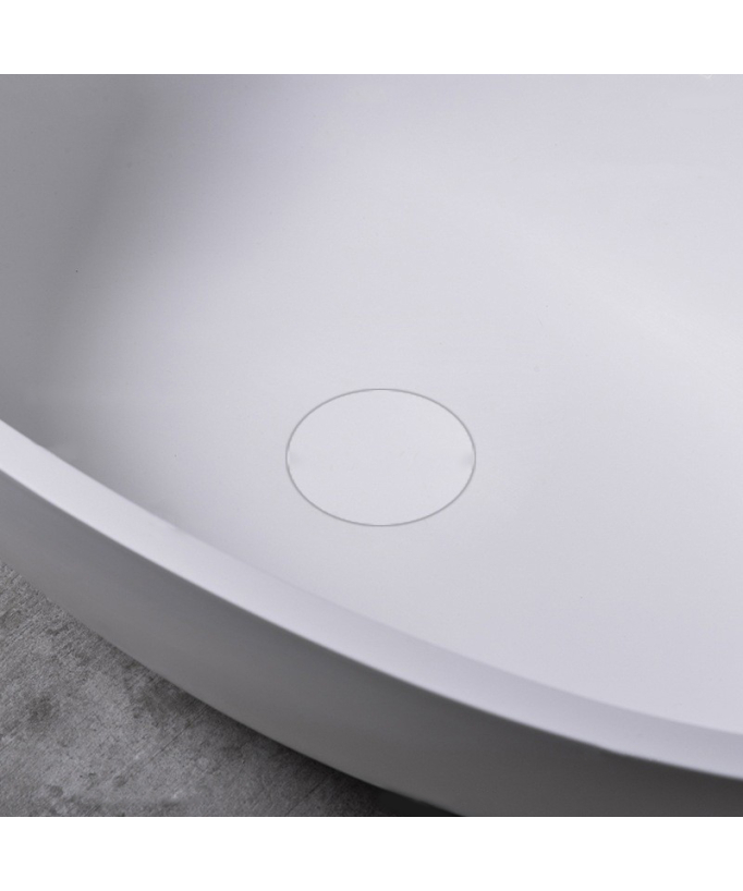 Vasque ovale moderne en résine Blanc brillant